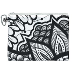 Flower Mandala Pattern Doodle Canvas Cosmetic Bag (xxl)