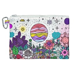 Rainbow Fun Cute Minimal Doodles Canvas Cosmetic Bag (xl) by Bedest