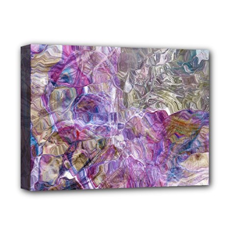 Abstract Pebbles Deluxe Canvas 16  X 12  (stretched)  by kaleidomarblingart