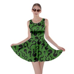 Question Mark Forest Green Riddle Skater Dress by CoolDesigns