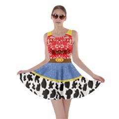 Colorful Jessie Inspired Print Costume Skater Dress