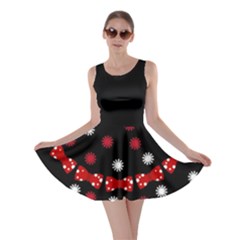 Ribbons Black & Red Skater Dress