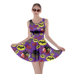 Cool Pop Art Comic Purple Skater Dress