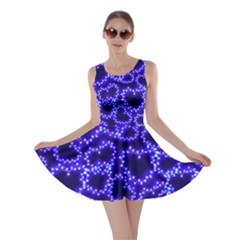 Shine Hearts Blue Valentine Day Double Sided Skater Dress