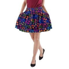 Colorful Blue Music Notes Treble Clef A-line Pocket Skirt by CoolDesigns