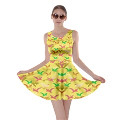 Yellow Pterosaurs Purple Dinosaur Skater Dress by CoolDesigns