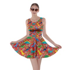 Red Dinosaurs Skater Dress by CoolDesigns