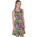 Colorful Abstract Flower Pattern Knee Length Skater Dress With Pockets View3