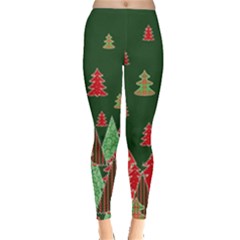 Xmas Trees Green Leggings  by CoolDesigns