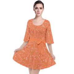 Math Prisms Orange Velour Kimono Dress by CoolDesigns