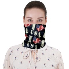 Black Vintage Us Seamless Face Mask Bandanas For Dust Outdoor (adult)