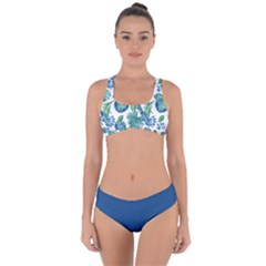 Blue Leaves Criss Cross Bikini Set by CoolDesigns
