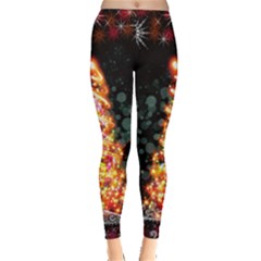 Elegant Xmas Tree Black Lights Leggings by CoolDesigns