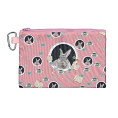 Cute Pink Alice Rabbit Canvas Cosmetic Bag by CoolDesigns