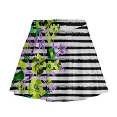 Green Hawaii Stripe Mini Flare Skirt by CoolDesigns