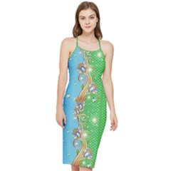 Green Beautiful Gem Pattern Bodycon Cross Back Summer Dress by CoolDesigns