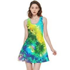 Marijuana Aloha Yellow & Light Blue Tiedye Reversible Sleeveless Dress by CoolDesigns