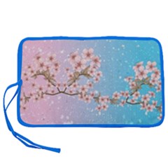 Light Blue & Pink Pantone Japanese Style Cherry Blossom Pen Storage Case by CoolDesigns