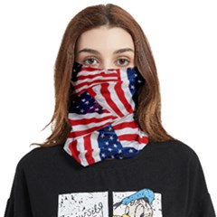 Us Flag Blue Seamless Face Covering Ear Loops Bandana (two Sides) by CoolDesigns