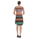 Autumn Tribal Colorful Fall Zigzag Short Sleeve V-neck Flare Dress View2