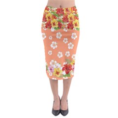 Orange Hawaii Midi Pencil Skirt by CoolDesigns