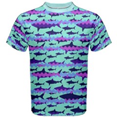 Pale Turquoise Shark Men s Cotton T-shirt by CoolDesigns