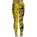 Paint Yellow Leopard Print Stretchy Classic Yoga Leggings View2