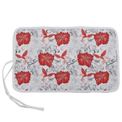 Red Hawaiian Patterns Hibiscus Hummingbirds Pen Storage Case by CoolDesigns