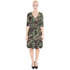 Abstract Vector Military Camouflage Background Wrap Up Cocktail Dress