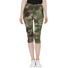 Abstract Vector Military Camouflage Background Inside Out Lightweight Velour Capri Leggings  by Bedest