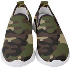 Texture Military Camouflage Repeats Seamless Army Green Hunting Kids  Slip On Sneakers