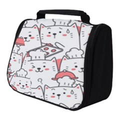 Cute Cat Chef Cooking Seamless Pattern Cartoon Full Print Travel Pouch (small) by Bedest