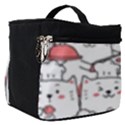 Cute Cat Chef Cooking Seamless Pattern Cartoon Make Up Travel Bag (Small) View1