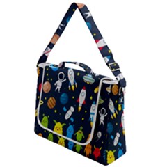Big Set Cute Astronauts Space Planets Stars Aliens Rockets Ufo Constellations Satellite Moon Rover V Box Up Messenger Bag by Bedest
