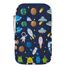 Big Set Cute Astronauts Space Planets Stars Aliens Rockets Ufo Constellations Satellite Moon Rover V Waist Pouch (large) by Bedest