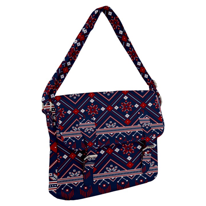 Ukrainian Folk Seamless Pattern Ornament Art Buckle Messenger Bag