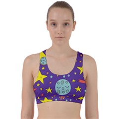 Card With Lovely Planets Back Weave Sports Bra