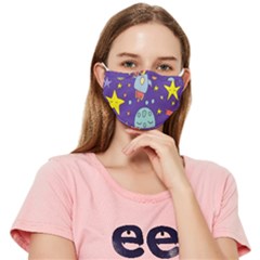 Card With Lovely Planets Fitted Cloth Face Mask (adult) by Bedest