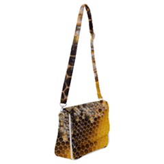 Honeycomb With Bees Shoulder Bag With Back Zipper