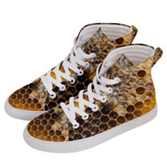 Honeycomb With Bees Men s Hi-top Skate Sneakers