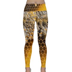 Honeycomb With Bees Lightweight Velour Classic Yoga Leggings