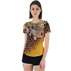 Honeycomb With Bees Back Cut Out Sport T-shirt