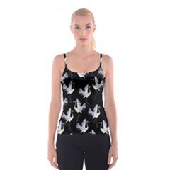 Crane Pattern Bird Animal Spaghetti Strap Top