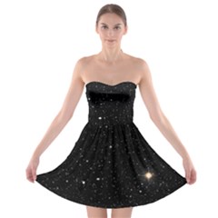 Sky Black Star Night Space Edge Super Dark Universe Strapless Bra Top Dress by Cendanart