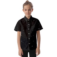 Sky Black Star Night Space Edge Super Dark Universe Kids  Short Sleeve Shirt