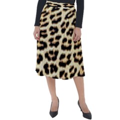 Leopard Print Classic Velour Midi Skirt 