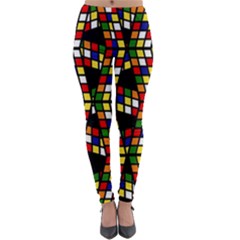 Graphic Pattern Rubiks Cube Lightweight Velour Leggings by Cendanart