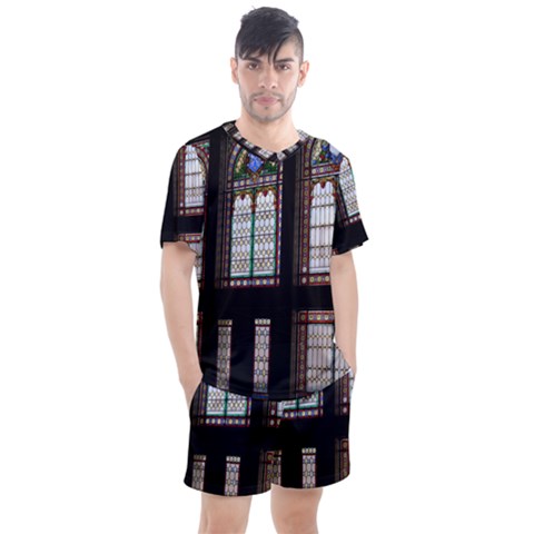 Stained Glass Window Krotoszyn Men s Mesh T-shirt And Shorts Set by Cendanart