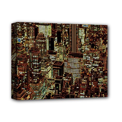 Photo New York City Skyscrapers Deluxe Canvas 14  X 11  (stretched) by Cendanart