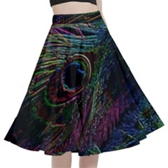 Star Galaxy Chrismas Xmas Ugly A-line Full Circle Midi Skirt With Pocket by Cendanart